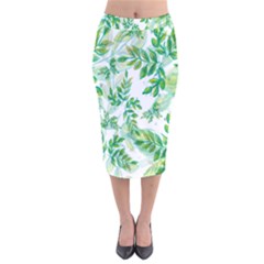 Leaves-37 Velvet Midi Pencil Skirt by nateshop