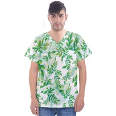 Leaves-37 Men s V-neck Scrub Top