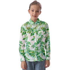 Leaves-37 Kids  Long Sleeve Shirt by nateshop