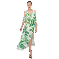 Leaves-37 Maxi Chiffon Cover Up Dress by nateshop