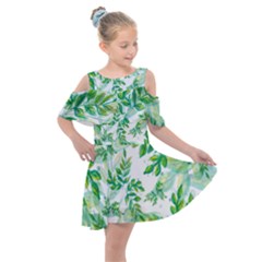 Leaves-37 Kids  Shoulder Cutout Chiffon Dress by nateshop