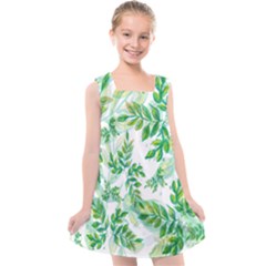 Leaves-37 Kids  Cross Back Dress by nateshop