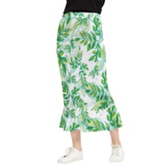 Leaves-37 Maxi Fishtail Chiffon Skirt by nateshop