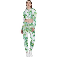 Leaves-37 Cropped Zip Up Lounge Set by nateshop