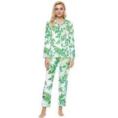 Leaves-37 Womens  Long Sleeve Velvet Pocket Pajamas Set by nateshop