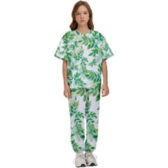 Leaves-37 Kids  Tee And Pants Sports Set by nateshop