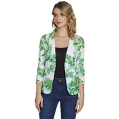 Leaves-37 Women s One-button 3/4 Sleeve Short Jacket by nateshop