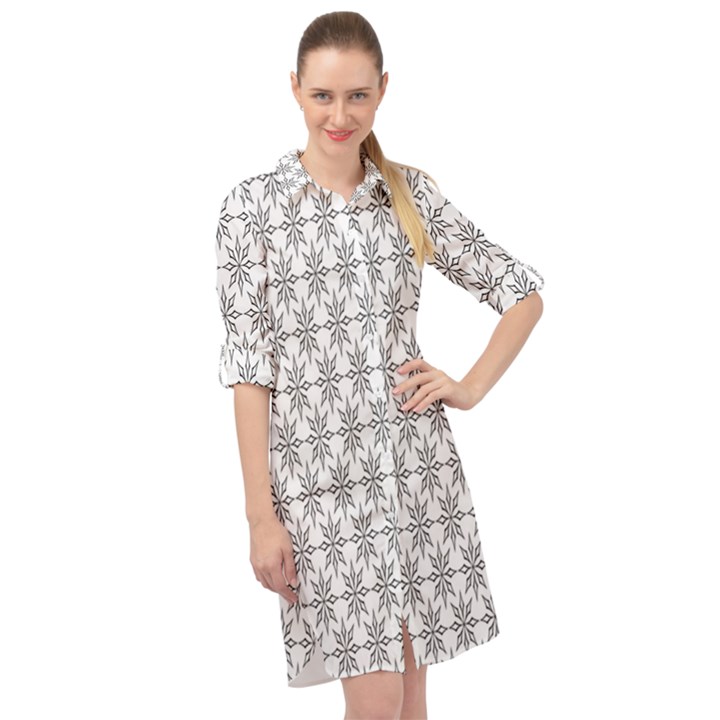 Ornamental 01 Long Sleeve Mini Shirt Dress