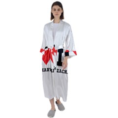 I Love Zachary Maxi Satin Kimono by ilovewhateva