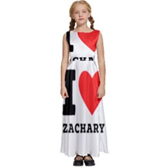 I Love Zachary Kids  Satin Sleeveless Maxi Dress by ilovewhateva