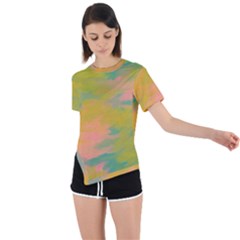 Paint-19 Asymmetrical Short Sleeve Sports Tee by nateshop