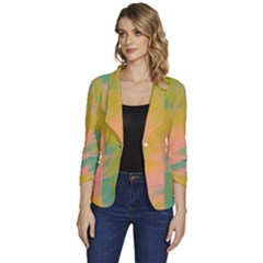 Paint-19 Women s One-button 3/4 Sleeve Short Jacket