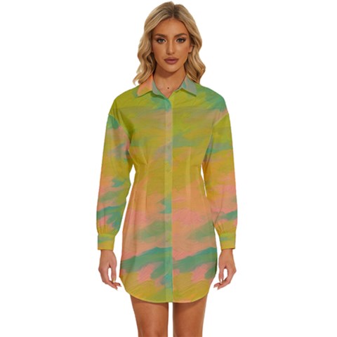 Paint-19 Womens Long Sleeve Shirt Dress by nateshop