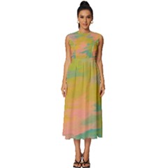 Paint-19 Sleeveless Round Neck Midi Dress by nateshop