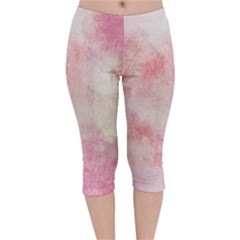 Pink-010 Velvet Capri Leggings  by nateshop