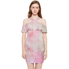 Pink-010 Shoulder Frill Bodycon Summer Dress by nateshop