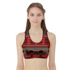 Red-011 Sports Bra With Border by nateshop