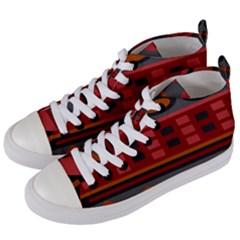 Red-011 Women s Mid-top Canvas Sneakers by nateshop