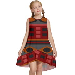 Red-011 Kids  Frill Swing Dress by nateshop