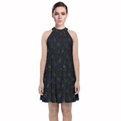 Rocket-012 Velvet Halter Neckline Dress  by nateshop