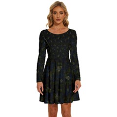 Rocket-012 Long Sleeve Wide Neck Velvet Dress by nateshop