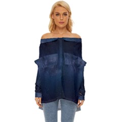 Space-01 Off Shoulder Chiffon Pocket Shirt by nateshop