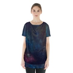 Space-02 Skirt Hem Sports Top by nateshop