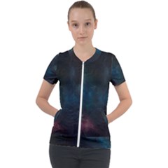 Space-02 Short Sleeve Zip Up Jacket by nateshop