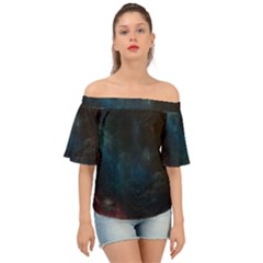 Space-02 Off Shoulder Short Sleeve Top by nateshop