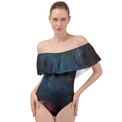 Space-02 Off Shoulder Velour Bodysuit  by nateshop