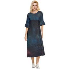 Space-02 Double Cuff Midi Dress by nateshop