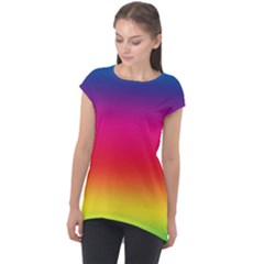 Spectrum Cap Sleeve High Low Top