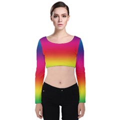 Spectrum Velvet Long Sleeve Crop Top by nateshop