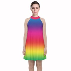 Spectrum Velvet Halter Neckline Dress  by nateshop