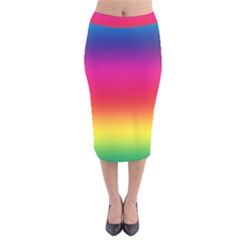 Spectrum Velvet Midi Pencil Skirt by nateshop