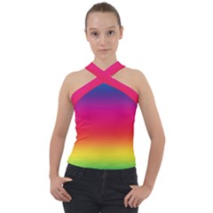 Spectrum Cross Neck Velour Top by nateshop