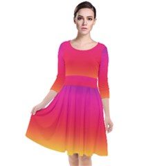 Spectrum Quarter Sleeve Waist Band Dress by nateshop