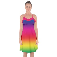 Spectrum Ruffle Detail Chiffon Dress by nateshop