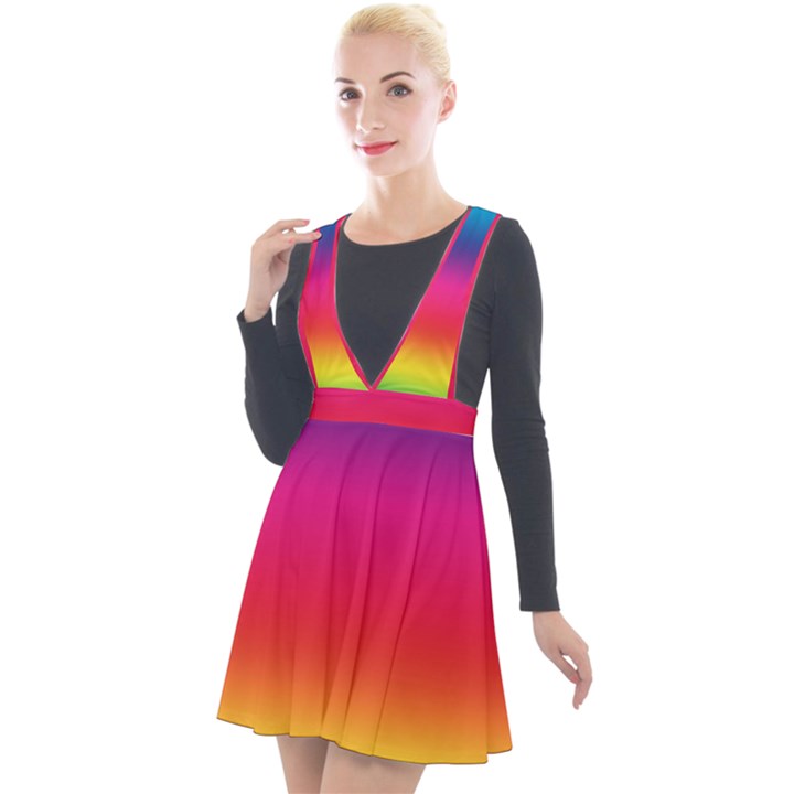 Spectrum Plunge Pinafore Velour Dress