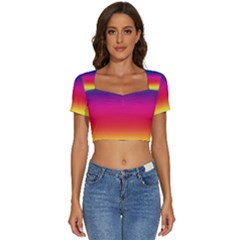 Spectrum Short Sleeve Square Neckline Crop Top  by nateshop