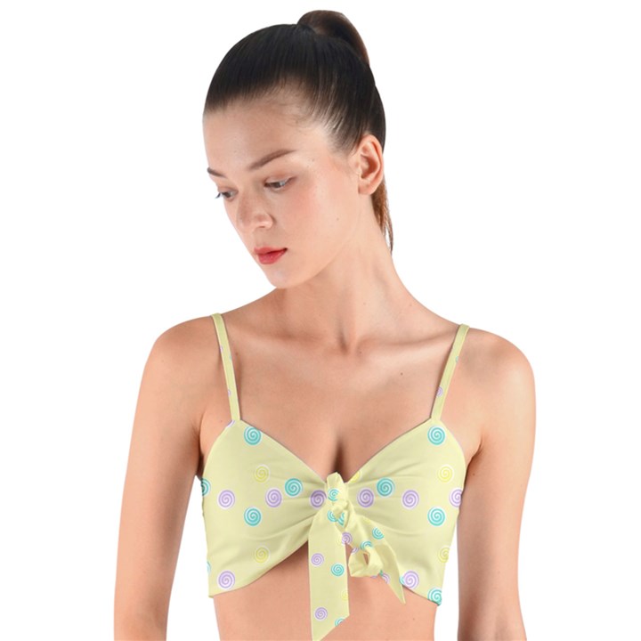 Sugar-factory Woven Tie Front Bralet