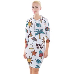 Summer Quarter Sleeve Hood Bodycon Dress by nateshop