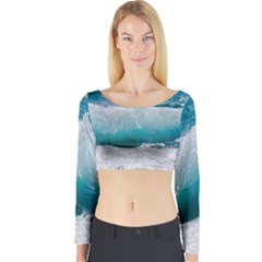 Waves Long Sleeve Crop Top by nateshop