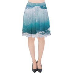 Waves Velvet High Waist Skirt by nateshop