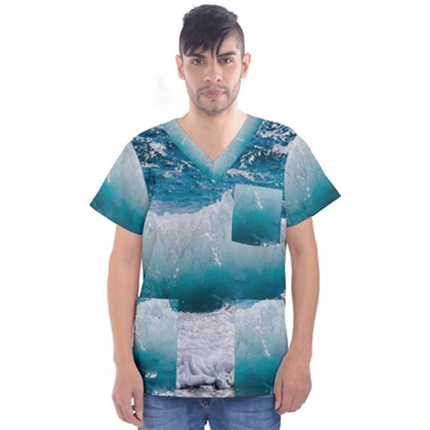 Waves Men s V-neck Scrub Top by nateshop