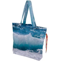 Waves Drawstring Tote Bag by nateshop