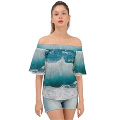 Waves Off Shoulder Short Sleeve Top by nateshop