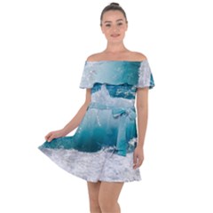 Waves Off Shoulder Velour Dress by nateshop