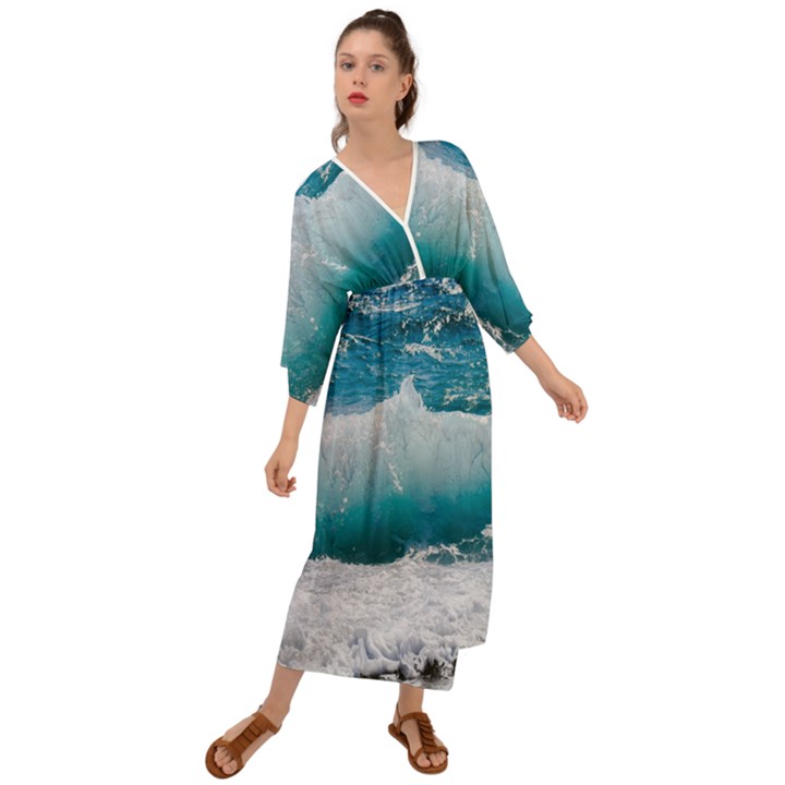 Waves Grecian Style  Maxi Dress