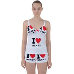 I Love Henry Tie Front Two Piece Tankini by ilovewhateva